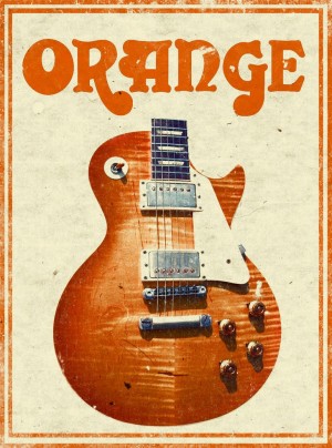 Orange vintage advertising poster